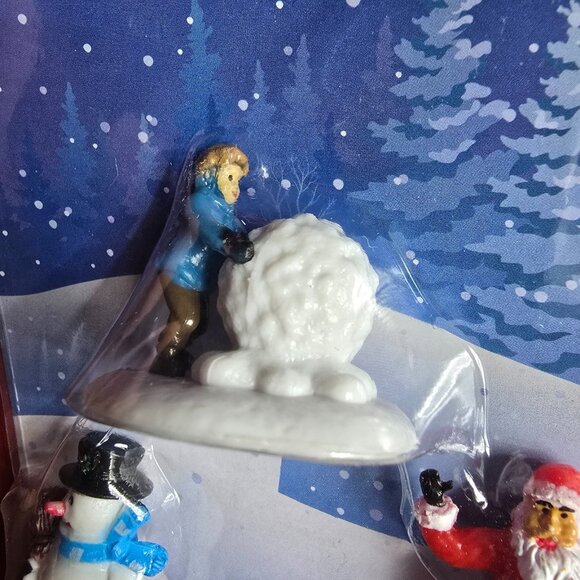 Cobblestone Corners Christmas Miniatures Winter Village People Santa Snowman Kid - Picture 2 of 9